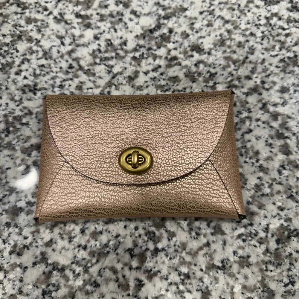 Coach Gold Wallet Elegant Minimalist Design - Picture 2 of 4